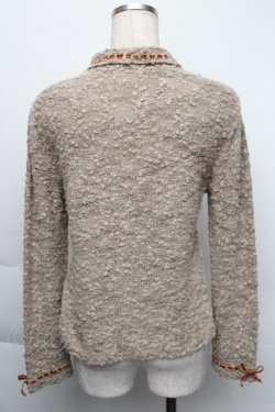 画像2: INGEBORG / ベルベットリボン襟付きカーディガン M グレー S-25-12-01-018-LO-TO-SA-ZT037