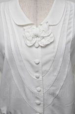 画像3: 【SALE】KANEKO ISAO / リボンラウンドブラウス  白 S-25-12-01-003-EL-BL-SA-ZT136 (3)
