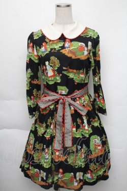 画像1: Jane Marple / シャペロンルージュラウンドカラーワンピース  黒 S-25-12-01-028-JM-OP-HR-ZS