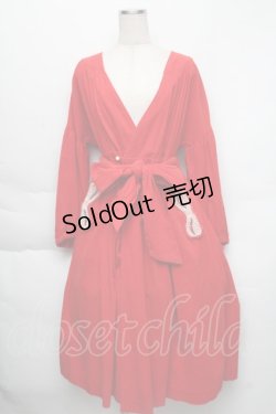 画像1: 【SALE】Franche Lippee / ビーズ刺繍ガウン  赤 S-25-12-01-031-LO-OP-HR-ZT044