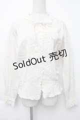 PINK HOUSE / ピコフリルブラウス  ベージュ S-25-12-02-025-LO-BL-HR-ZS