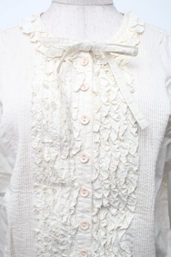 画像3: PINK HOUSE / ピコフリルブラウス  ベージュ S-25-12-02-025-LO-BL-HR-ZS