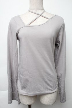 画像1: axes femme / 肩あきリボンデザインプルオーバー  グレー S-25-12-02-026-AX-TO-AS-ZS