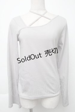 画像1: axes femme / 肩あきリボンデザインプルオーバー  グレー S-25-12-02-026-AX-TO-AS-ZS