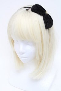 metamorphose / ファーリボンカチューシャ  黒 S-25-12-02-004-ME-AC-AS-ZS