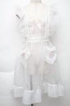 画像1: Nile Perch / オーガンジーフリルエプロンドレス  白 S-25-12-02-030-LO-OP-HR-ZS (1)