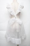 画像2: Nile Perch / オーガンジーフリルエプロンドレス  白 S-25-12-02-030-LO-OP-HR-ZS (2)