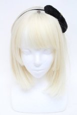 画像2: metamorphose / ファーリボンカチューシャ  黒 S-25-12-02-004-ME-AC-AS-ZS (2)