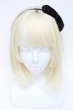 画像2: metamorphose / ファーリボンカチューシャ  黒 S-25-12-02-004-ME-AC-AS-ZS