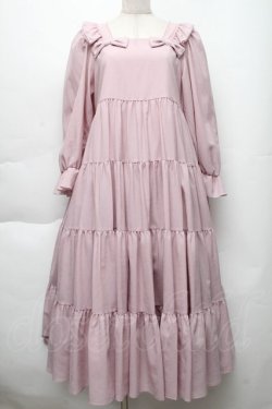 画像1: Maria pipi / リボン&ティアードドレス  ピンク S-25-12-02-033-EL-OP-AS-ZS