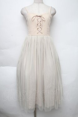 画像1: F&A / レースアップチュールキャミワンピース  キナリ S-25-12-02-034-LO-OP-HR-ZT173