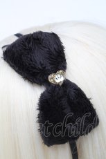 画像3: metamorphose / ファーリボンカチューシャ  黒 S-25-12-02-004-ME-AC-AS-ZS (3)