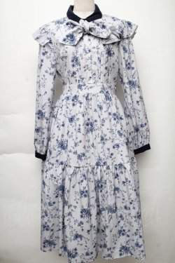 画像1: axes femme POETIQUE / トワルドジュイ風花柄ワンピース  サックス S-25-12-02-037-AX-OP-AS-ZS