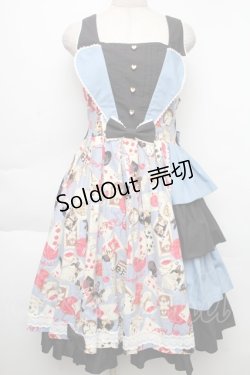 画像1: metamorphose / Wonder Card Queen of Hearts ジャンパースカート  サックス S-25-12-02-038-ME-OP-HR-ZS