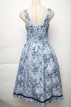 画像2: axes femme / ロマンティックローズ柄ジャンパースカート  サックス S-25-12-02-039-AX-OP-AS-ZS