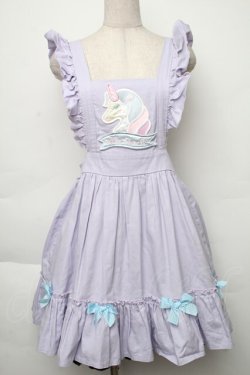 画像1: Nile Perch / フリルジャンパースカート   ラベンダー S-25-12-02-042-LO-OP-HR-ZS