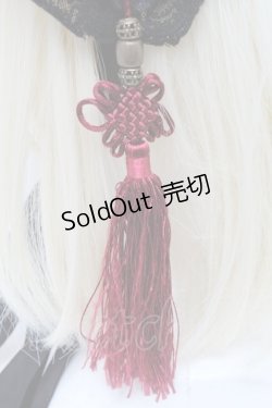 画像3: Ozz oneste / チャイナデザインタッセルヘッドドレス  黒×ボルドー S-25-12-02-005-OO-AC-HR-ZS