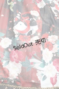 画像4: Triple fortune / 狛猫チャイナワンピース  黒×赤 S-25-12-02-048-EL-OP-HR-ZS