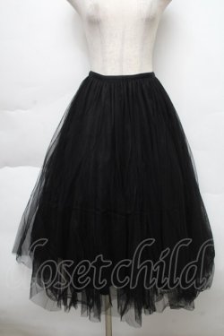画像1: titty&Co. / チュールロングスカート  黒 S-25-12-02-049-LO-SK-HR-ZS