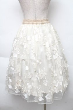 画像2: LOLITA / 花デザインオーガンジースカート  キナリ S-25-12-02-051-LO-SK-HR-ZS