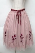 an another angelus / ローズ刺繍チュールスカート  ピンク S-25-12-02-053-CA-SK-HR-ZS