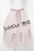 an another angelus / ローズ刺繍チュールスカート  ピンクS-25-12-02-053-CA-SK-HR-ZT587