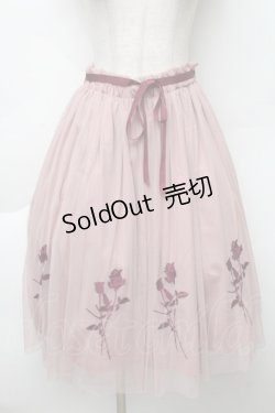 画像1: an another angelus / ローズ刺繍チュールスカート  ピンクS-25-12-02-053-CA-SK-HR-ZT587