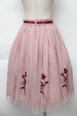 画像2: an another angelus / ローズ刺繍チュールスカート  ピンク S-25-12-02-053-CA-SK-HR-ZS