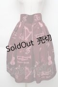 Innocent World / オーケストラの楽器柄スカート  ワイン S-25-12-02-054-IW-SK-AS-ZS