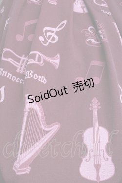 画像3: Innocent World / オーケストラの楽器柄スカート  ワイン S-25-12-02-054-IW-SK-AS-ZS