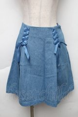F i.n.t / レースアップデニムスカート  ブルー S-25-12-02-057-CA-SK-HR-ZS
