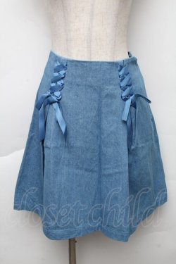画像1: F i.n.t / レースアップデニムスカート  ブルー S-25-12-02-057-CA-SK-HR-ZS