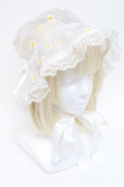 画像1: Nile Perch / マーガレットチュールハット  白 S-25-12-02-007-LO-AC-HR-ZS