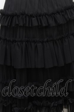 画像3: axes femme / フリルチュールティアードスカート  黒 S-25-12-02-058-AX-SK-AS-ZS