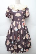Leur Getter / Strawberry Party袖付ワンピース  ダークグレー S-25-12-02-060-LU-OP-HR-ZS