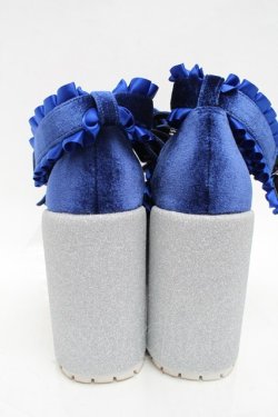 画像4: Ank Rouge / キラキラビジューベロアリボン厚底シューズ LL ブルー S-25-12-02-017-CA-SH-HR-ZS