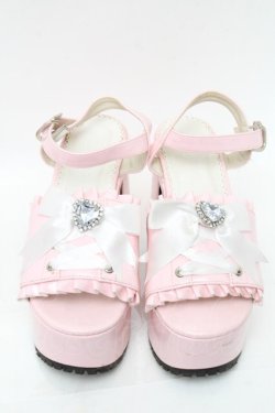 画像2: DearMyLove / ハートビジューダブルリボンサンダル 25 ピンク S-25-12-02-018-EL-SH-HR-ZS