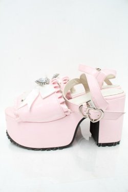 画像3: DearMyLove / ハートビジューダブルリボンサンダル 25 ピンク S-25-12-02-018-EL-SH-HR-ZS