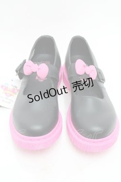 画像2: Dr.Martens （Getta Grip） / ハローキティ メリージェーン UK6 25~25.5 黒ｘピンク S-25-12-02-020-PU-SH-HR-ZS