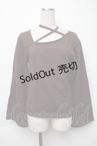 axes femme / チョーカー風ストラップニット  ブラウン S-25-12-02-024-AX-TO-AS-ZS