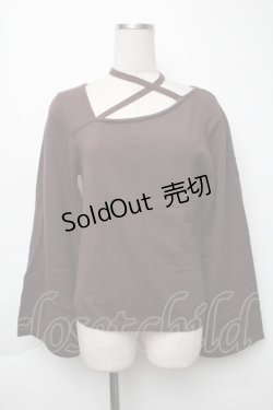 画像1: axes femme / チョーカー風ストラップニット  ブラウン S-25-12-02-024-AX-TO-AS-ZS