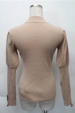 画像2: F i.n.t / 袖口レースアップリブニットプルオーバー  ベージュ S-25-12-04-035-CA-TO-HR-ZS