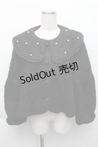 Maria pipi / パールカラーふわふわシャギーコート  黒 S-25-12-04-042-EL-CO-AS-ZS