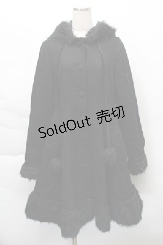 画像1: PUTUMAYO / うさ耳コート  黒 S-25-12-04-043-PT-CO-AS-ZS (1)