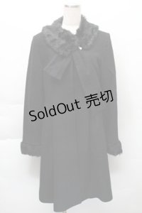 Jane Marple / ファー襟つきコート  黒 S-25-12-04-044-JM-CO-HR-ZS