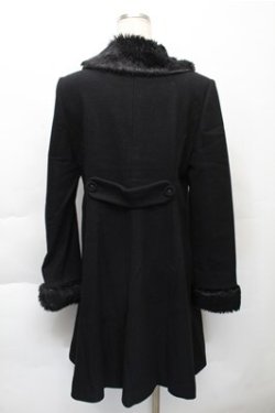 画像2: Jane Marple / ファー襟つきコート  黒 S-25-12-04-044-JM-CO-HR-ZS