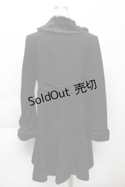 画像2: Jane Marple / ファー襟つきコート  黒 S-25-12-04-044-JM-CO-HR-ZS