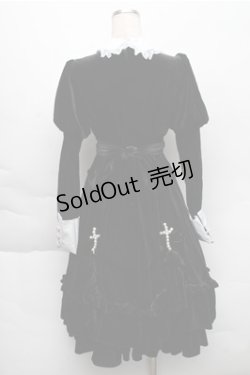 画像2: 中国ロリータ / 別珍シスターワンピース  黒 S-25-12-04-046-LO-OP-HR-ZS