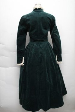 画像2: 中国ロリータ / 別珍レースワンピース  グリーン S-25-12-04-048-LO-OP-HR-ZS