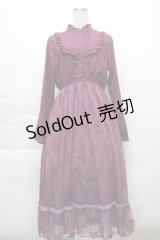 axes femme / レース切り替えヨークワンピース  パープル S-25-12-04-049-AX-OP-HR-ZS